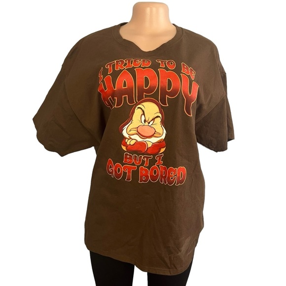3/$30 🍂Disney Grumpy Snow White Dwarfs I Tried To Be Happy But I Got Bored Shirt - Picture 1 of 7